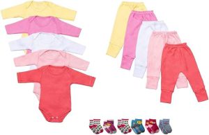 Body Bebê Calça Mijão e Meias Kit