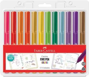 Caneta Ponta Fina, Faber-Castell, Fine Pen Colors,