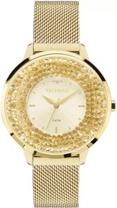 Relógio Technos, Pulseira de Aço, Feminino, Dourado