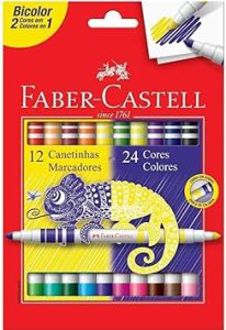 Canetinha Hidrográfica Bicolor, Faber-Castell, 15.0612N, 12 Canetas/24