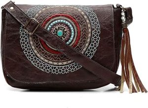 Bolsa Feminina Transversal Bordado Mandala - Alice