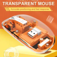 Compatível com Bluetooth, Desktop com um clique, Tipo-C, Recarregável, Mouse silencioso, 2.4G, Modo triplo magnético transparente